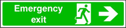 Emergency Exit Running Man and Arrow Right Sign