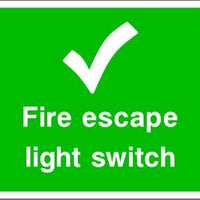 Fire Escape Light Switch Sign