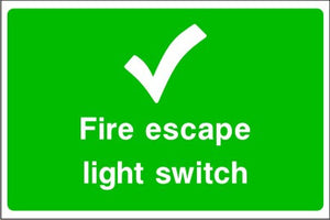 Fire Escape Light Switch Sign