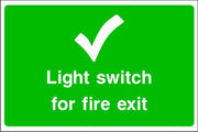 Light Switch for Fire Exit Safety Sign