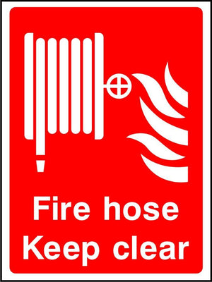 Fire hose keep clear sign