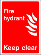Fire hydrant keep clear sign