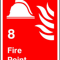 Numbered Fire point safety sign