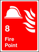Numbered Fire point safety sign
