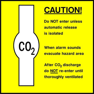Caution CO2 Hazard area safety sign