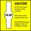 Caution FM-200 Hazard Area safety sign