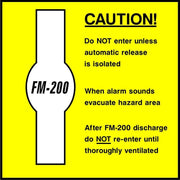 Caution FM-200 Hazard Area safety sign