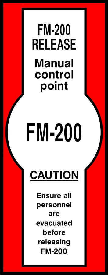 FM-200 Release manual control point safety sign | SK Signs & Labels