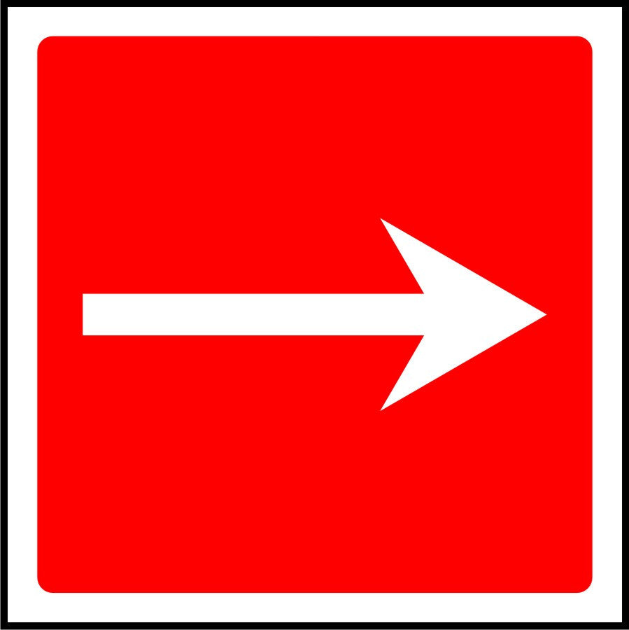 Straight Fire Arrow safety sign