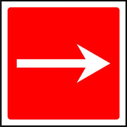 Straight Fire Arrow safety sign