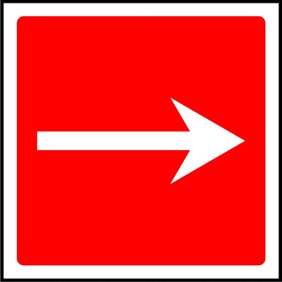Straight Fire Arrow safety sign