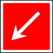 Diagonal Fire Arrow safety sign