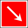 Diagonal Fire Arrow safety sign