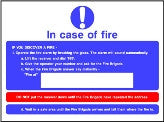 In case of fire action notice sign
