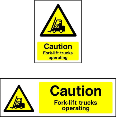 Caution Fork-lift Trucks Operating safety sign