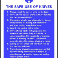 The safe use of knives sign