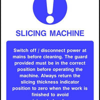 Slicing Machine safety sign