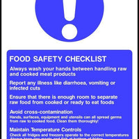 Food safety checklist sign