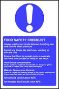 Food safety checklist sign