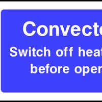 Convector Oven safety sign