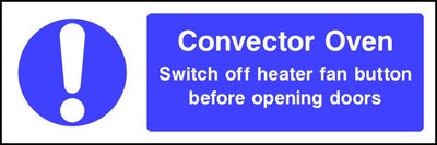Convector Oven safety sign