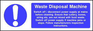 Waste Disposal Machine safety sign