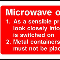 Microwave oven safety sign