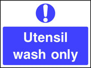 Utensil wash only safety sign