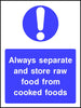Raw and cooked food storage safety sign