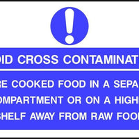 Avoid cross contamination food safety sign