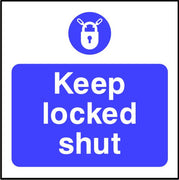 Keep locked shut fire door safety sign