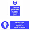 Protective garments must be worn safety sign