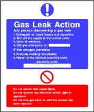 Gas leak action notice sign