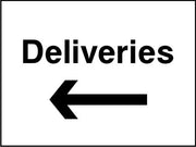 Deliveries arrow left sign