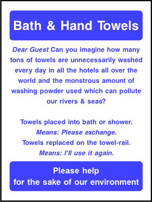 Bath & Hand Towels environmental sign