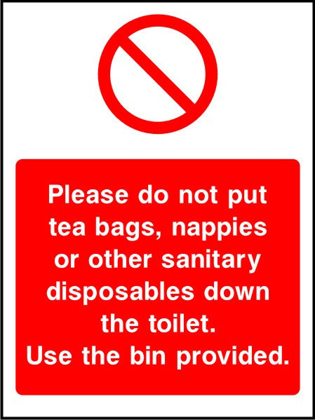 Use bins provided bathroom sign