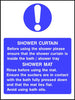 Shower safety sign
