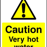Caution Very Hot Water sign