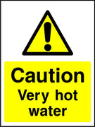 Caution Very Hot Water sign