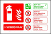 Hydrospray Fire Extinguisher Notice sign
