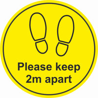 Please keep 2m apart Floor Sign