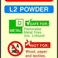 L2 Powder Fire Extinguisher sign