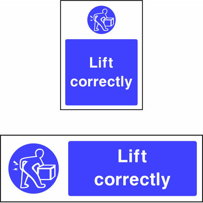 Lift Correctly safety sign