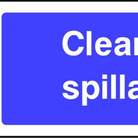 Clean Up Spillages safety sign