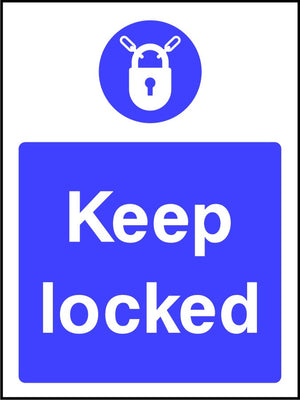 Keep Locked safety sign