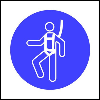 Mandatory Safety Harness Symbol Sign