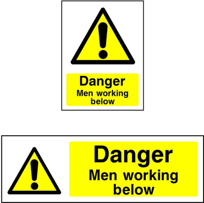 Danger Men Working Below sign