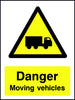 Danger Moving Vehicles safety sign