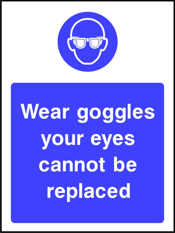Wear Goggles Your Eyes Cannot Be Replaced safety sign