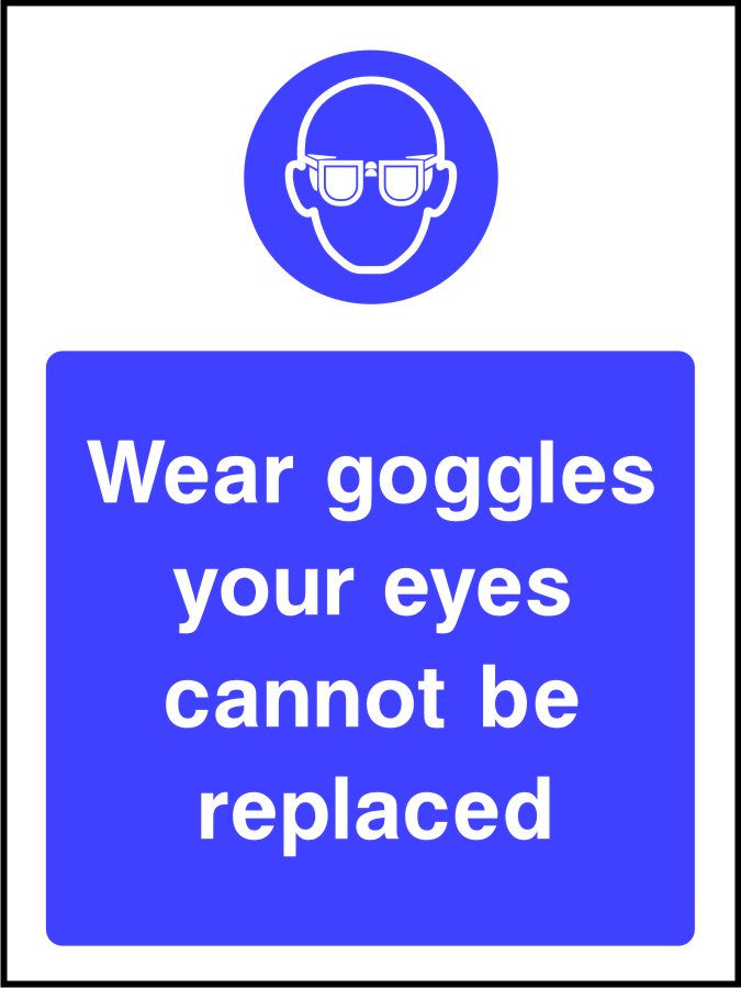 i wear goggles when you are not here Wear Goggles Your Eyes Cannot Be Replaced safety sign